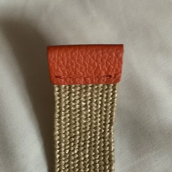 MICHAEL KORS - Straw leather ring belt Orange, S/M - Picture 6 of 9